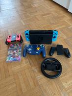 Nintendo Switch + Extra's: Mario Kart, Controllers!, Gebruikt, Racen en Vliegen, Eén computer, Ophalen of Verzenden