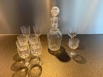 Vintage Glazen Set met Karaf en 10 Glaasjes, Antiek en Kunst, Antiek | Glas en Kristal, Ophalen