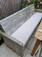 Steigerhouten tuinbank incl. kussen op maat, Tuin en Terras, Tuinbanken, Ophalen, Gebruikt, Hout