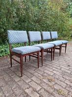 Vintage design teak stoelen Uppsala Louis van Teeffelen Webe, Hout, Gebruikt, Blauw, Ophalen of Verzenden