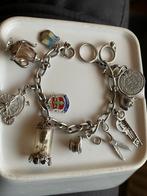 Unieke zilveren vintage bedelarmband hele bijzondere bedels, Ophalen of Verzenden, Zo goed als nieuw, Zilver