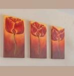 Te koop drieluik Tulpen schilderij van Beatrix Frederiks, Antiek en Kunst, Ophalen