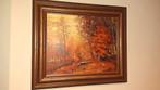 olieverf schilderij herfstbos warme kleuren, Ophalen