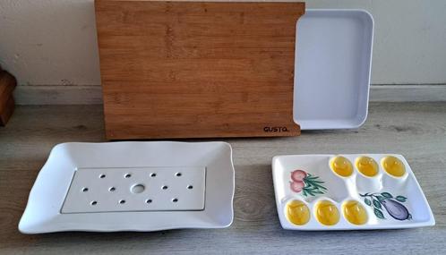 te koop gusto snijplank,dienblad,eierblad,stokbrood schaa, Huis en Inrichting, Keuken | Servies, Nieuw, Bord(en), Overige stijlen