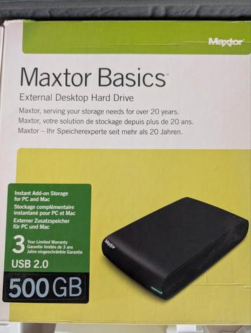 Maxtor Basics externe harde schijf 500 GB beschikbaar voor biedingen