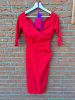 Vintage Diva Rode Jurk - Maat XS, Kleding | Dames, Jurken, Ophalen of Verzenden, Zo goed als nieuw, Vintage Diva, Maat 34 (XS) of kleiner