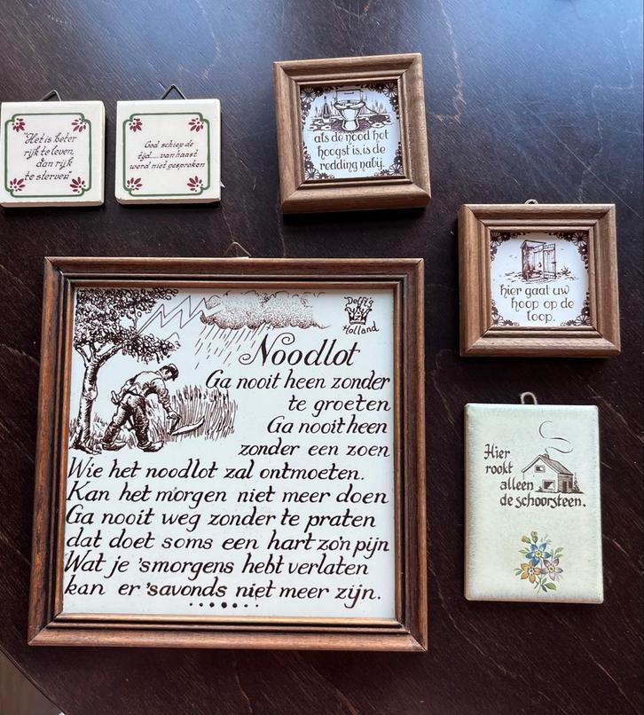 Oud Hollandse Tegels met Spreuken, Huis en Inrichting, Woonaccessoires | Wanddecoraties, Gebruikt, Ophalen of Verzenden