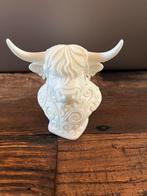 Decoratieve hooglander kop, Sieraden, Tassen en Uiterlijk, Broches, Ophalen of Verzenden, Zo goed als nieuw, Wit, Overige materialen