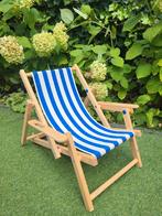 Vintage retro kind tuinstoel strandstoel, Ophalen, Zo goed als nieuw, Hout, Verstelbaar