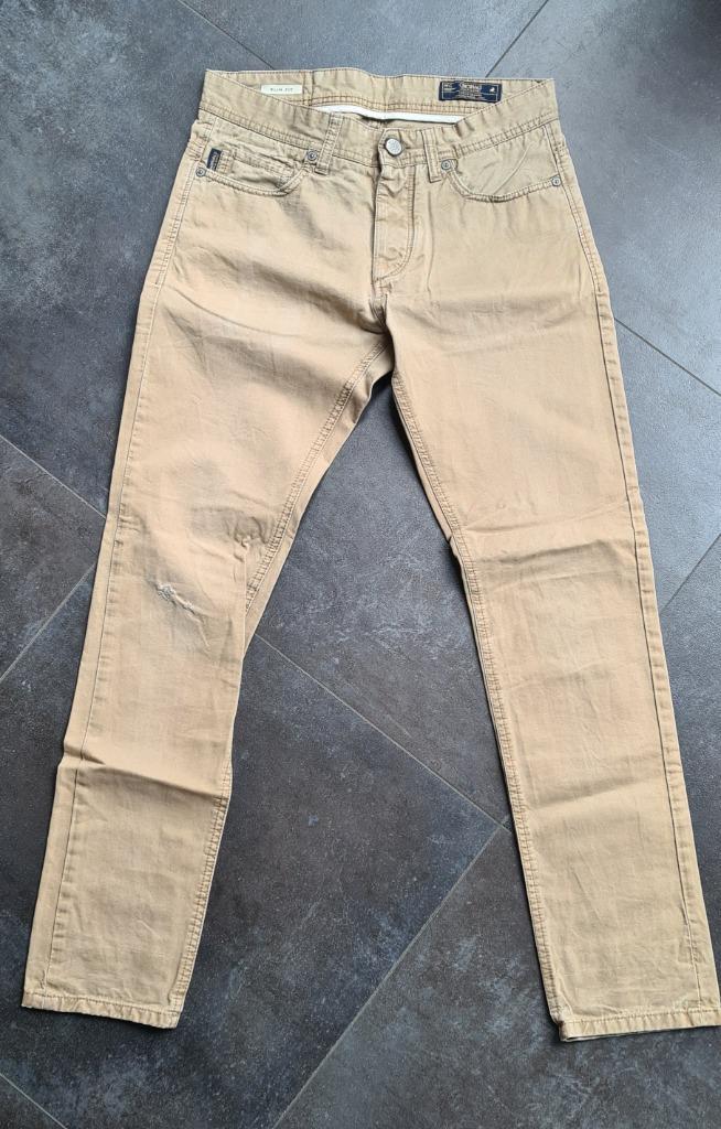 Katoenen broek Jack & Jones maat 30/32, Kleding | Heren, Broeken en Pantalons, Zo goed als nieuw, Maat 46 (S) of kleiner, Beige
