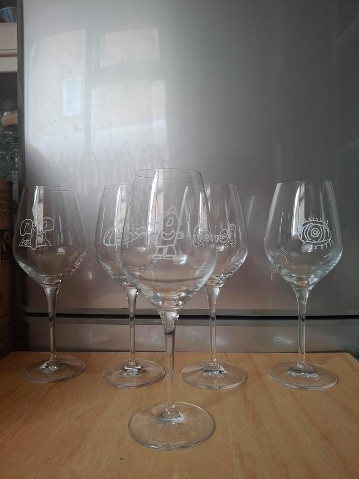 5 Spiegelau wijnglazen kunstenaars edities, Verzamelen, Glas en Borrelglaasjes, Zo goed als nieuw, Overige typen, Ophalen of Verzenden