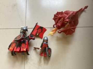 Draak rood playmobil ridder te voet en te paard setje!  beschikbaar voor biedingen