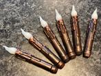 Set van 6 Bruine LED Kaarsen, Kunststof, Bruin, Nieuw, Ophalen of Verzenden