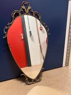 Brocante messing barok spiegel, Antiek en Kunst, Antiek | Spiegels, Ophalen, Ovaal, 50 tot 100 cm, Minder dan 100 cm