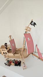 Houten Piratenschip met Figuurtjes, Ophalen of Verzenden, Gebruikt, Overige typen