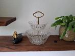 Vintage kristallen etagère messing, Ophalen of Verzenden, Gebruikt