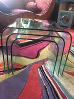 Nesting tables , mimiset, bijzettafels glas, jaren 70, Ophalen