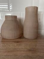 Set van 2 decoratieve vazen, Huis en Inrichting, Overige kleuren, Ophalen of Verzenden, Minder dan 50 cm, Glas