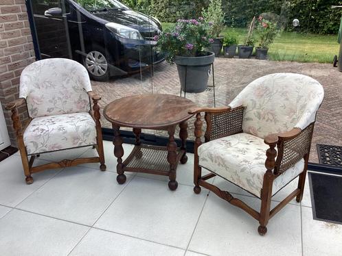Set van 4 antieke stoeltjes met bijbehorende tafel., Antiek en Kunst, Antiek | Meubels | Stoelen en Banken, Ophalen