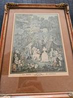 Antieke kleurenets ets au chateau gravure, Ophalen