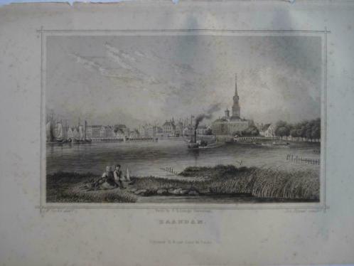 31  / Zaandam  Staalgravure  1860, Antiek en Kunst, Kunst | Etsen en Gravures, Ophalen of Verzenden