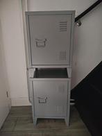 2 grijze locker nachtkastjes, Huis en Inrichting, Ophalen, Gebruikt, Industrieel