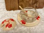 Jampot met deksel en lepel, Antiek en Kunst, Antiek | Glas en Kristal, Ophalen of Verzenden