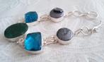 zilveren armband Smaragd ,blauwe topaas, Sieraden, Tassen en Uiterlijk, Overige kleuren, Verzenden, Nieuw, Met edelsteen