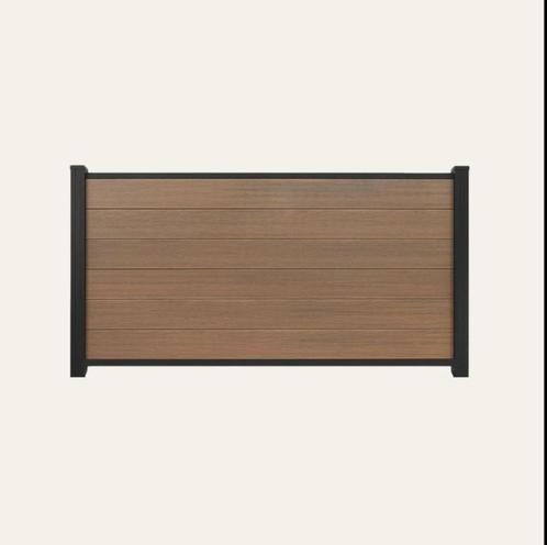 Ruim 13 meter lage Composiet Schutting Teak, Tuin en Terras, Schuttingen, Zo goed als nieuw, Kunststof, 1 tot 2 meter, 6 meter of meer