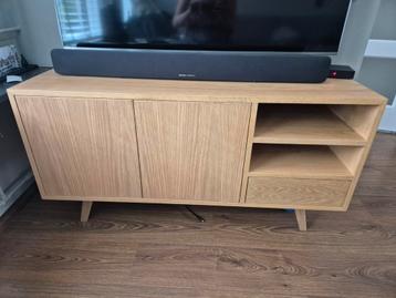 Handgemaakt blank eiken tv meubel 120x45x64