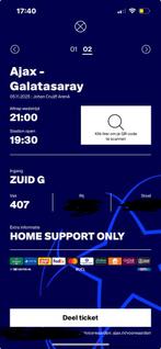 2 tickets ajax vs Galatasaray, Twee personen