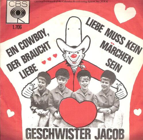 Geschwister Jacob - Ein Cowboy der bracht liebe -1965, Cd's en Dvd's, Vinyl Singles, Gebruikt, Pop, Ophalen of Verzenden