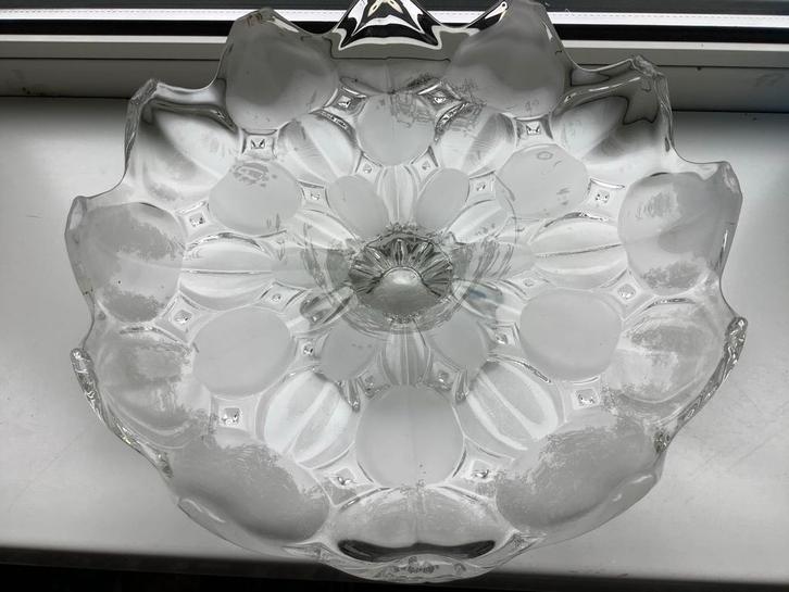 Vintage Tsjechische Taartvorm - Bobo Gematteerd Glas, Huis en Inrichting, Woonaccessoires | Schalen en Manden, Gebruikt, Schaal