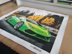 Geschilderde canvas poster Lamborghini, Nieuw, Ophalen of Verzenden, Foto of Poster, Minder dan 50 cm