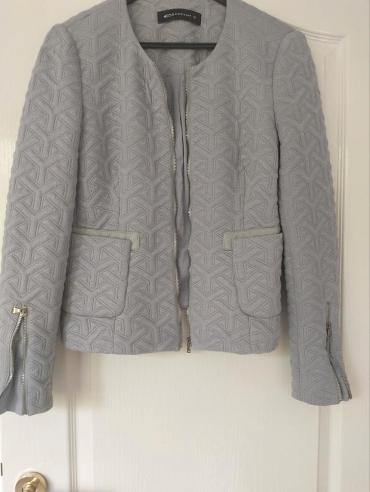 Grijze expresso  jasje maat 38, Kleding | Dames, Jasjes, Kostuums en Pakken, Zo goed als nieuw, Jasje, Maat 38/40 (M), Grijs, Ophalen of Verzenden