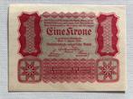 1 krone 1922, Oostenrijk., Postzegels en Munten, Bankbiljetten | Europa | Niet-Eurobiljetten, Los biljet, Oostenrijk, Verzenden