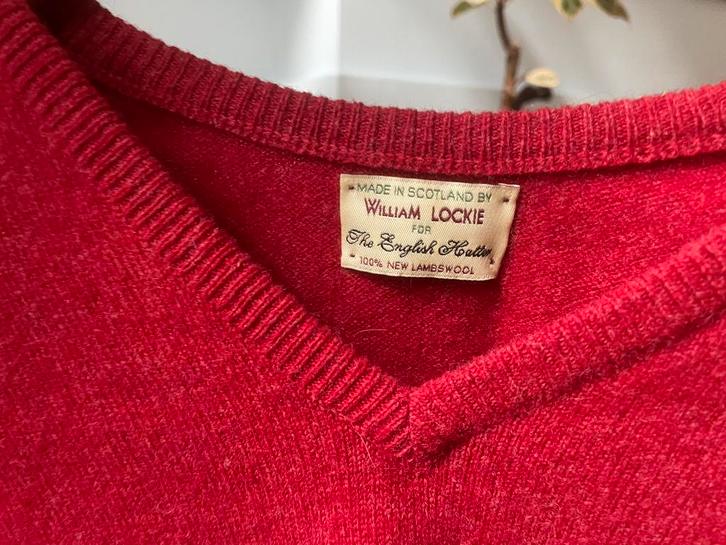 William Lockie wollen trui L mt 52, Kleding | Heren, Truien en Vesten, Zo goed als nieuw, Maat 52/54 (L), Rood, Ophalen of Verzenden