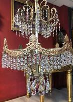 Kristallen kroonluchter antiek brocante hanglamp koper barok