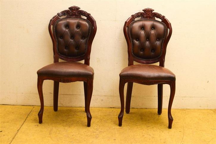 4 stuks Eetkamer stoelen 46946, Huis en Inrichting, Stoelen, Gebruikt, Vijf, Zes of meer stoelen, Leer, Ophalen of Verzenden
