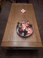 Houten salontafel, Huis en Inrichting, Tafels | Salontafels, Teakhout, Gebruikt, Ophalen of Verzenden, Modern