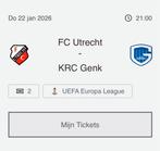 FC Utrecht - KRC Genk, Tickets en Kaartjes, Drie personen of meer, Januari