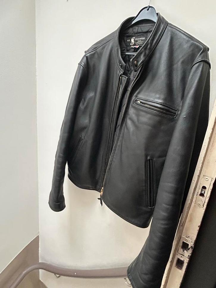 Mr S Leather leren jack - Maat L (50), Kleding | Heren, Jassen | Winter, Gedragen, Maat 48/50 (M), Zwart, Ophalen of Verzenden