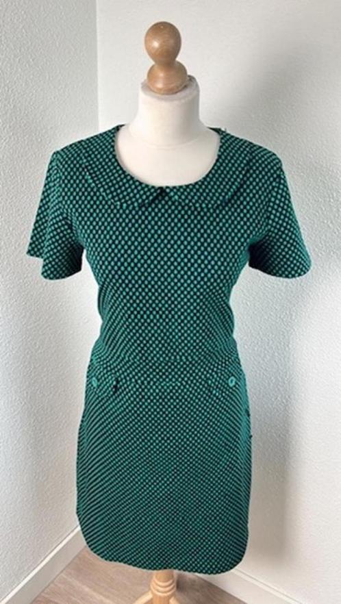 Wow to Go maat XL groen zwarte stippen jurk retro, Kleding | Dames, Jurken, Zo goed als nieuw, Maat 46/48 (XL) of groter, Groen