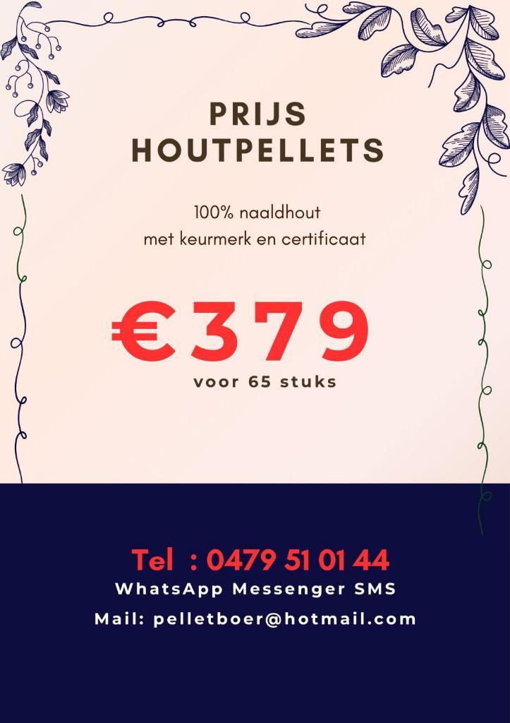 pellets houtpellets witte 100 prct naaldhout krmerk certif, Tuin en Terras, Haardhout, Minder dan 3 m³, Verzenden