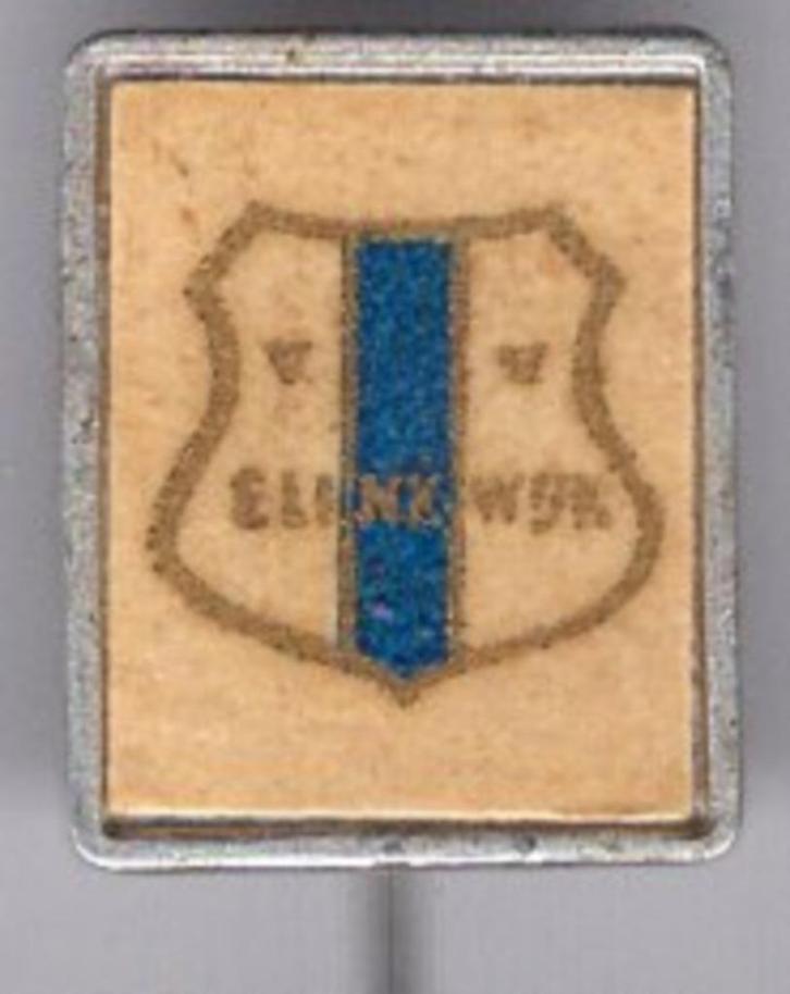 V.V. Elinkwijk papier op alu voetbalclub speldje ( Y_043 ), Verzamelen, Speldjes, Pins en Buttons, Zo goed als nieuw, Speldje of Pin