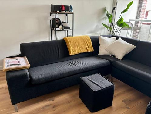 Gelderland 7610 Black corner sofa, Huis en Inrichting, Banken | Bankstellen, Gebruikt, Hoekbank, Vierpersoons of meer, 250 tot 300 cm