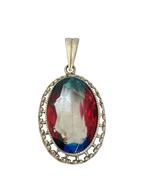 Grote vintage zilveren hanger met regenboogglas, Zo goed als nieuw, Met edelsteen, Www.nynkegardenier.nl, Zilver