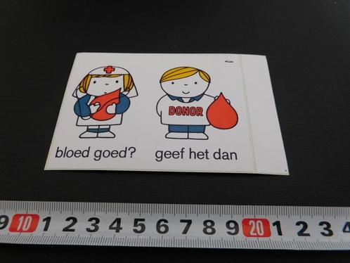 sticker Bloed goed ? geef het dan DONOR strip Dick Bruna, Verzamelen, Stickers, Zo goed als nieuw, Bedrijf of Vereniging, Ophalen