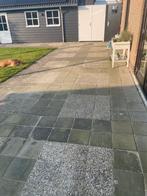 Bestrating stoeptegels grindtegels stenen, Tuin en Terras, Ophalen, Gebruikt, 10 m² of meer, Beton