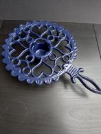 vintage theelicht, onderzetter, rechaud; blauw, Antiek en Kunst, Ophalen of Verzenden